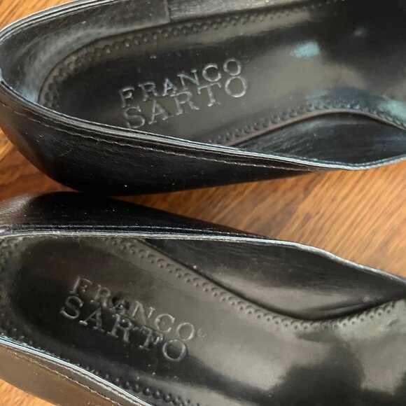 Mid-Century Italian Style Feeling - Low Heel Leather Franco Sarto Flats - Sz 10 - Picture 8 of 8
